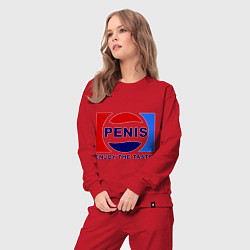 Костюм хлопковый женский Penis. Enjoy the taste, цвет: красный — фото 2