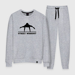 Костюм хлопковый женский Street workout v, цвет: меланж