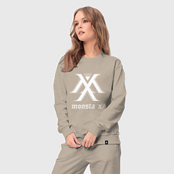 Костюм хлопковый женский Monsta X, цвет: миндальный — фото 2