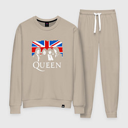 Костюм хлопковый женский Queen UK, цвет: миндальный