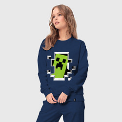 Костюм хлопковый женский Crash Minecraft, цвет: тёмно-синий — фото 2