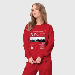 Костюм хлопковый женский NYC Style, цвет: красный — фото 2