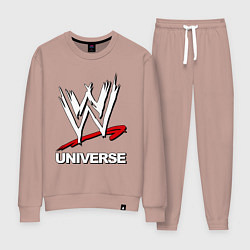 Костюм хлопковый женский WWE universe, цвет: пыльно-розовый