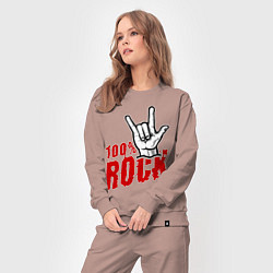 Костюм хлопковый женский 100% Rock, цвет: пыльно-розовый — фото 2