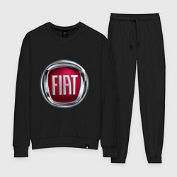 Костюм хлопковый женский FIAT logo, цвет: черный