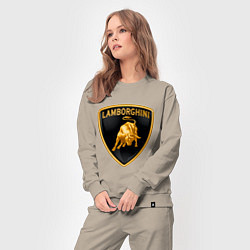 Костюм хлопковый женский Lamborghini logo, цвет: миндальный — фото 2