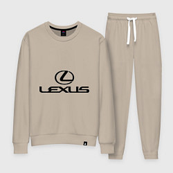 Костюм хлопковый женский Lexus logo, цвет: миндальный