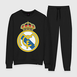 Костюм хлопковый женский Real Madrid FC, цвет: черный