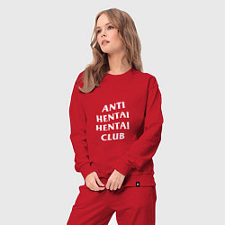 Костюм хлопковый женский ANTI HENTAI CLUB, цвет: красный — фото 2