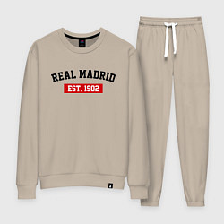 Костюм хлопковый женский FC Real Madrid Est. 1902, цвет: миндальный