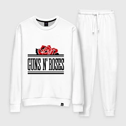 Костюм хлопковый женский Guns n Roses: rose, цвет: белый