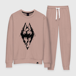 Костюм хлопковый женский TES Dragon, цвет: пыльно-розовый
