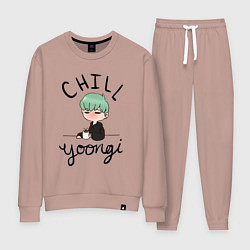 Костюм хлопковый женский Chill Yoongi, цвет: пыльно-розовый