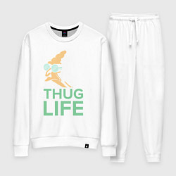 Костюм хлопковый женский Zoidberg: Thug Life, цвет: белый