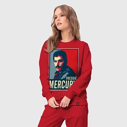 Костюм хлопковый женский Freddie Mercury, цвет: красный — фото 2