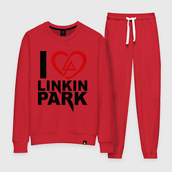 Костюм хлопковый женский I love Linkin Park, цвет: красный