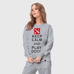 Костюм хлопковый женский Keep Calm & Play Dota, цвет: меланж — фото 2