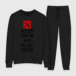 Костюм хлопковый женский Keep Calm & Play Dota, цвет: черный