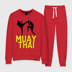 Костюм хлопковый женский Muay Thai, цвет: красный