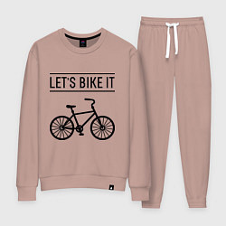 Костюм хлопковый женский Lets bike it, цвет: пыльно-розовый