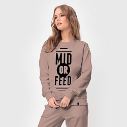 Костюм хлопковый женский Mid or feed, цвет: пыльно-розовый — фото 2