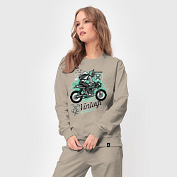 Костюм хлопковый женский Vintage Moto, цвет: миндальный — фото 2