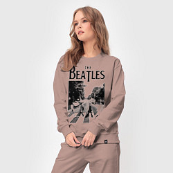 Костюм хлопковый женский The Beatles: Mono Abbey Road, цвет: пыльно-розовый — фото 2