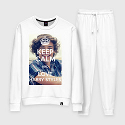 Костюм хлопковый женский Keep Calm & Love Harry Styles, цвет: белый