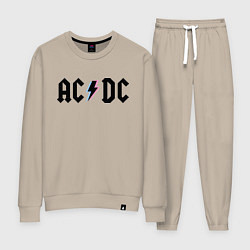 Костюм хлопковый женский AC/DC, цвет: миндальный