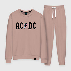 Костюм хлопковый женский AC/DC, цвет: пыльно-розовый