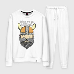 Костюм хлопковый женский Born to be a Viking, цвет: белый