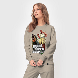 Костюм хлопковый женский GTA 5: Man & Dog, цвет: миндальный — фото 2
