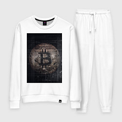 Костюм хлопковый женский Биткойн, цвет: белый