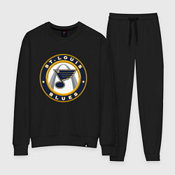 Костюм хлопковый женский St Louis Blues, цвет: черный