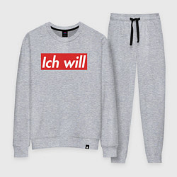 Костюм хлопковый женский Ich will, цвет: меланж
