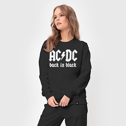 Костюм хлопковый женский ACDC BACK IN BLACK, цвет: черный — фото 2