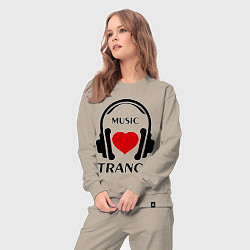 Костюм хлопковый женский Trance Music is Love, цвет: миндальный — фото 2