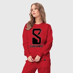 Костюм хлопковый женский Scorpions logo, цвет: красный — фото 2