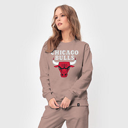 Костюм хлопковый женский CHICAGO BULLS, цвет: пыльно-розовый — фото 2