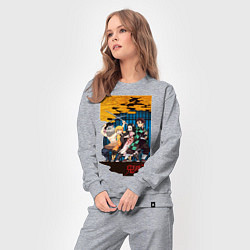 Костюм хлопковый женский Demon Slayer, цвет: меланж — фото 2