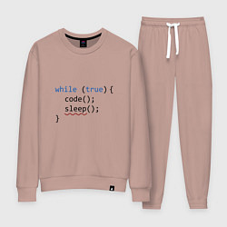 Костюм хлопковый женский Code - sleep, цвет: пыльно-розовый
