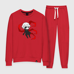 Костюм хлопковый женский Токийский гуль, цвет: красный