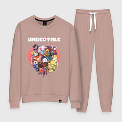 Костюм хлопковый женский UNDERTALE, цвет: пыльно-розовый