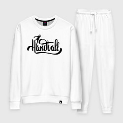 Костюм хлопковый женский Handball lettering, цвет: белый