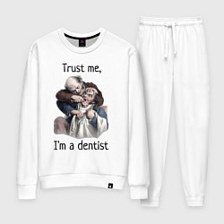 Костюм хлопковый женский Trust me, I'm a dentist, цвет: белый