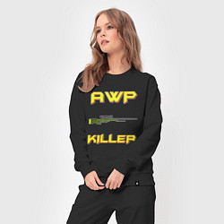 Костюм хлопковый женский AWP killer 2, цвет: черный — фото 2