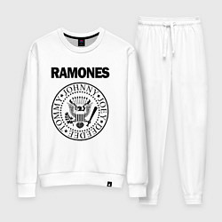 Костюм хлопковый женский RAMONES, цвет: белый