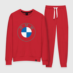 Костюм хлопковый женский BMW LOGO 2020, цвет: красный
