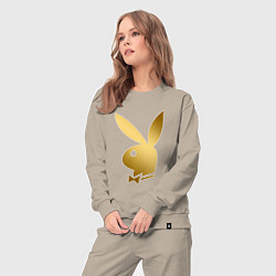 Костюм хлопковый женский PLAYBOY GOLD, цвет: миндальный — фото 2