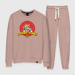 Костюм хлопковый женский Looney Tunes, цвет: пыльно-розовый